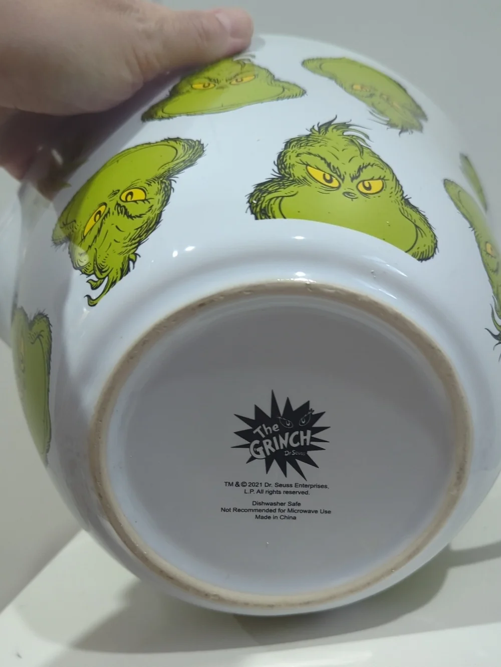 Grinch mixing bowl